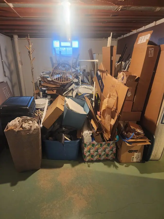 Roll-off dumpster container at job site for 6 Yard Dumpster Rental in Pittsburg